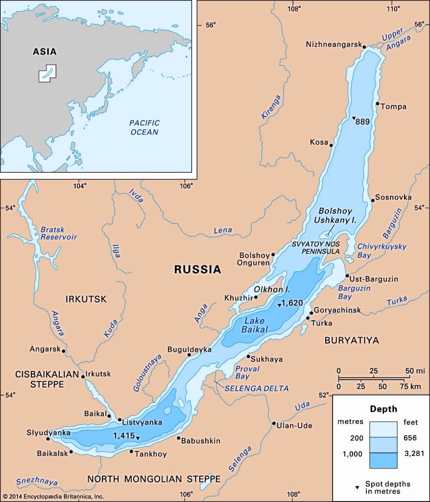mapa del lago Baikal